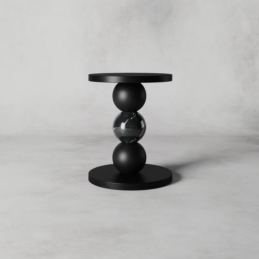Balls Side Table 3 Wood+Stone